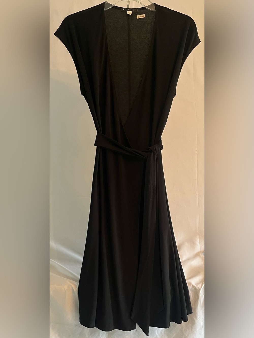 TIANA B. Little Black Wrap Dress | Minimalist Sleek LBD